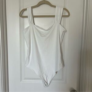 Abercrombie & Fitch Soft A&F Collection Large square neck White bodysuit